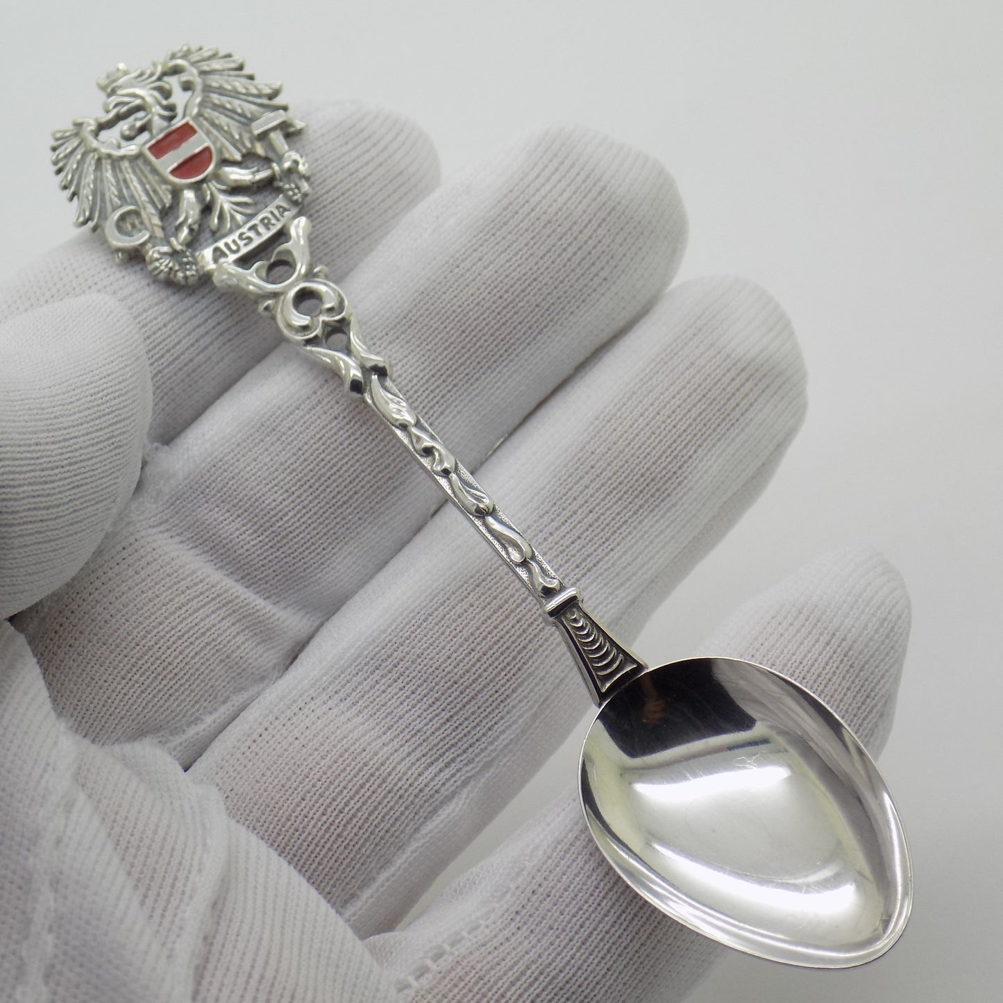Vintage Genuine Handmade Silver 800 Austria Souvenir Sugar Spoon 1950s/1960s