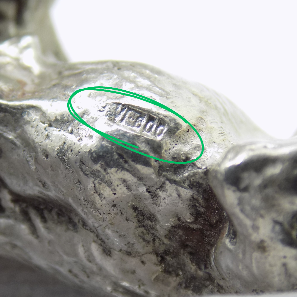 Vintage Italian Handmade Genuine Silver Puppy Dog Figurine Dollhouse Miniature