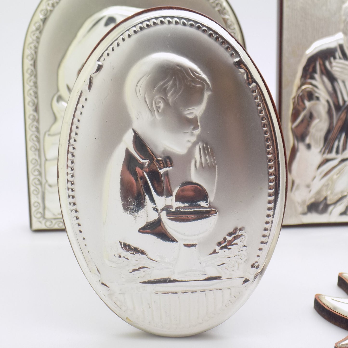 5 x Vintage Italian Genuine Silver Plated & Lamina (Sheet)Sacred Icon Collection