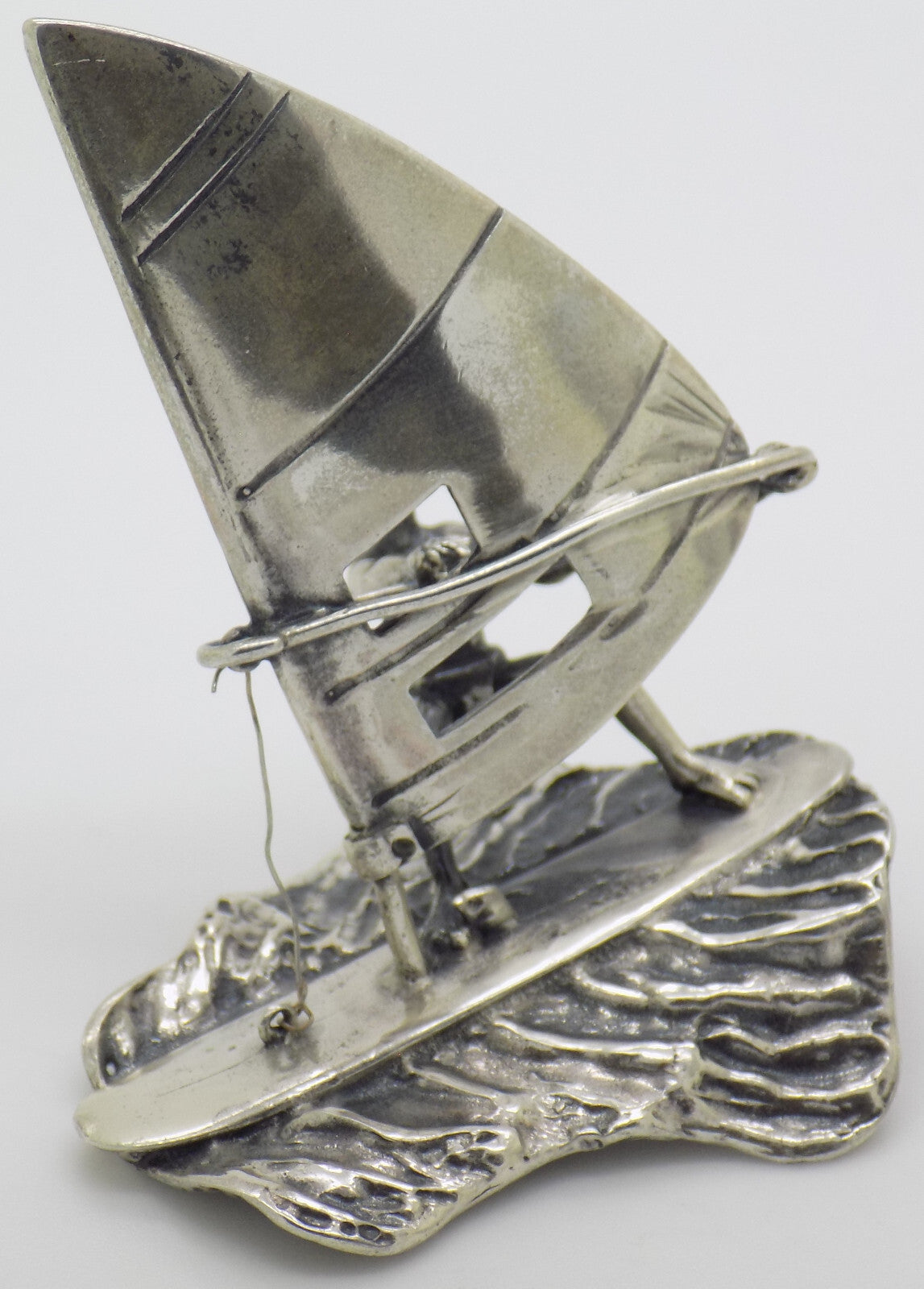 Vintage Italian Handmade Sterling Silver 925 Windsurf & Wave Detailed Figurine