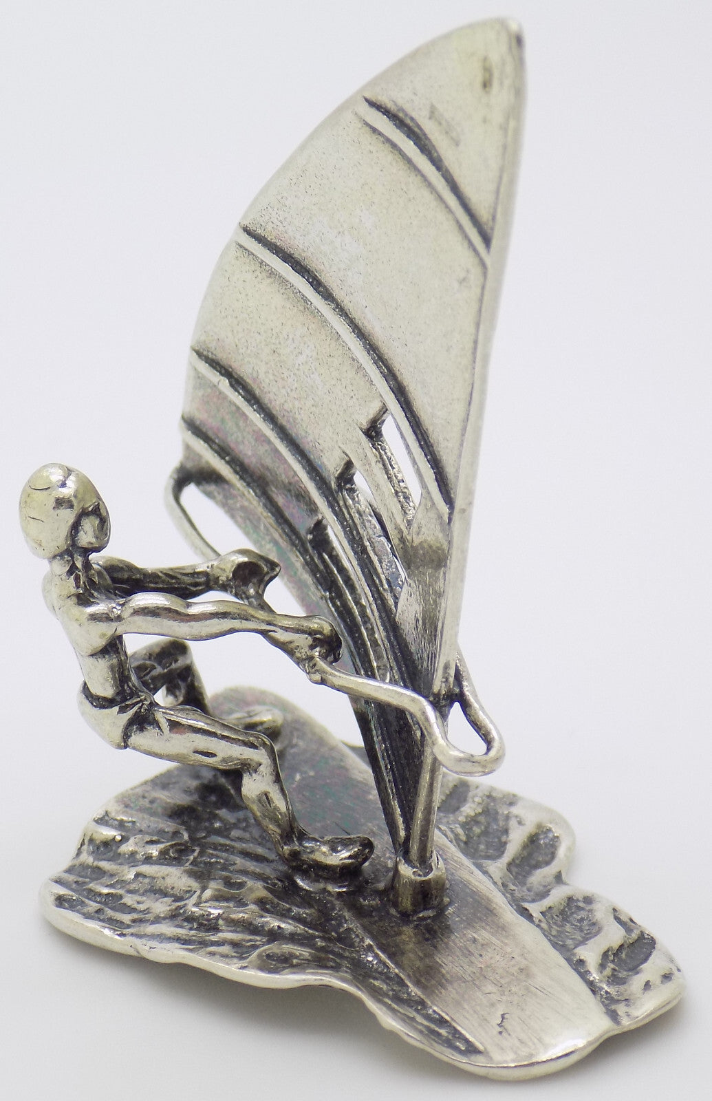 Vintage Italian Handmade Genuine Silver Windsurf & Windsurfer Large Figurine 800