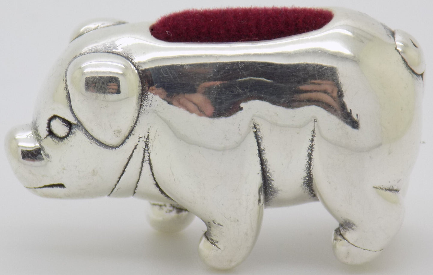 Sterling Silver 925 Victoria Era Style Piggy Pig Pin Cushion Figurine w/t Box