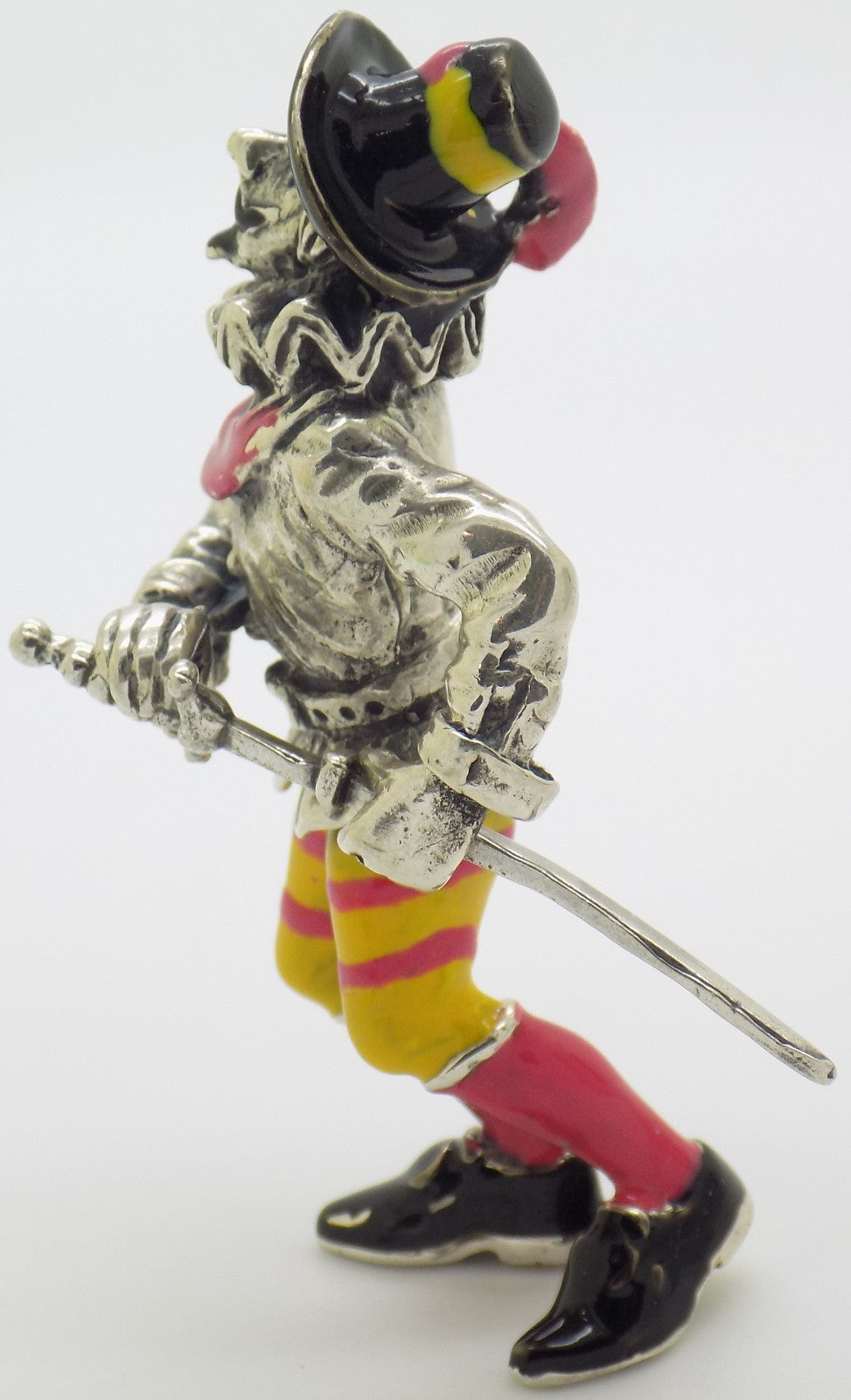 Vintage Italian Silver 800 Angini Enameled Capitan Spaventa Figurine Tuscany