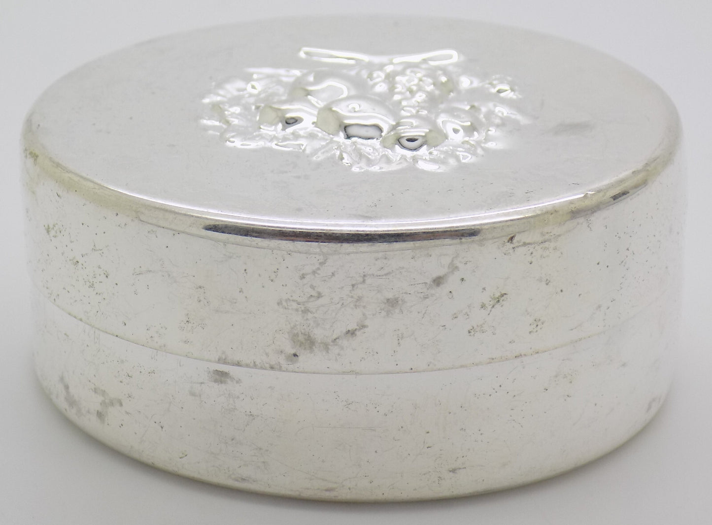 Vintage Italian Silver Oval Trinket Box Padova 1980s 1990s Handcrafted, 34 grams