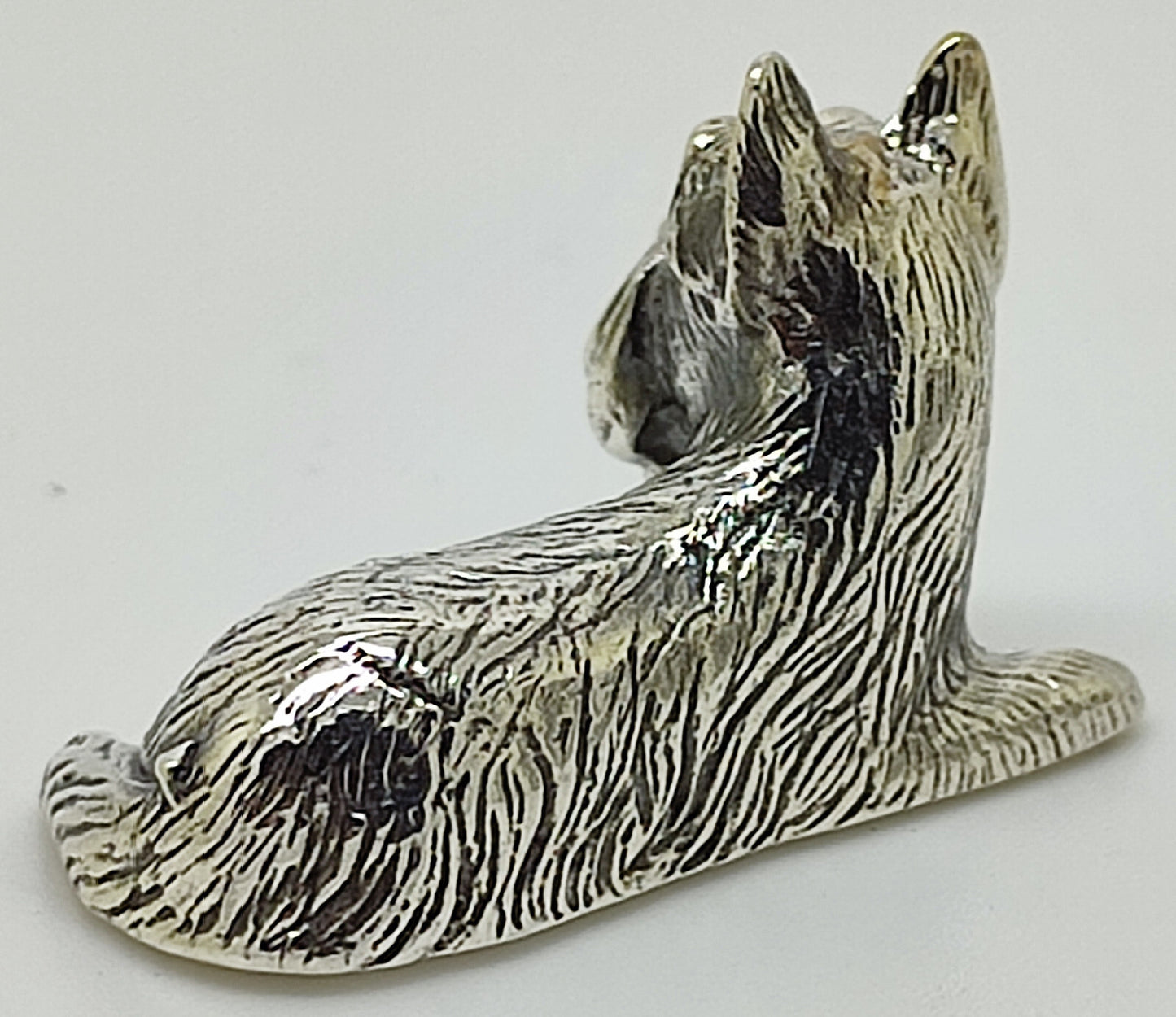 Sterling Silver 925 Victoria Era Style Scottish Terrier Dog Figurine w/t Box