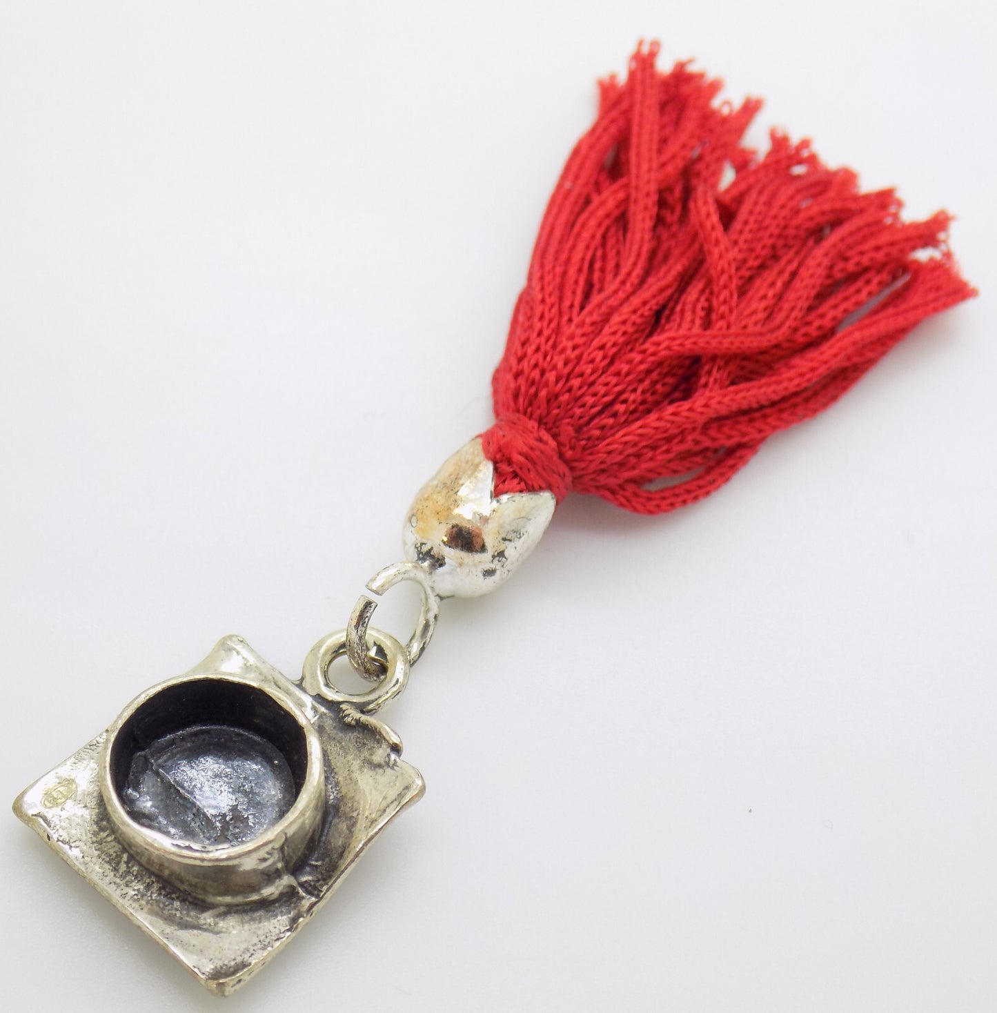 Vintage Italian Handmade Genuine Silver .800 Academic Hat Mortarboard Miniature