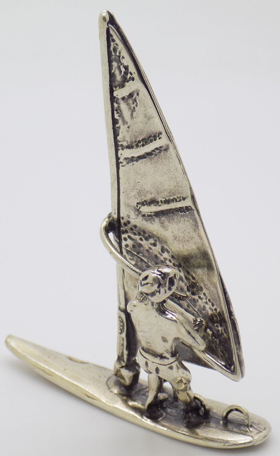 Vintage Italian 800 Silver Windsurfer Miniature Figurine Bari Italy 1980s