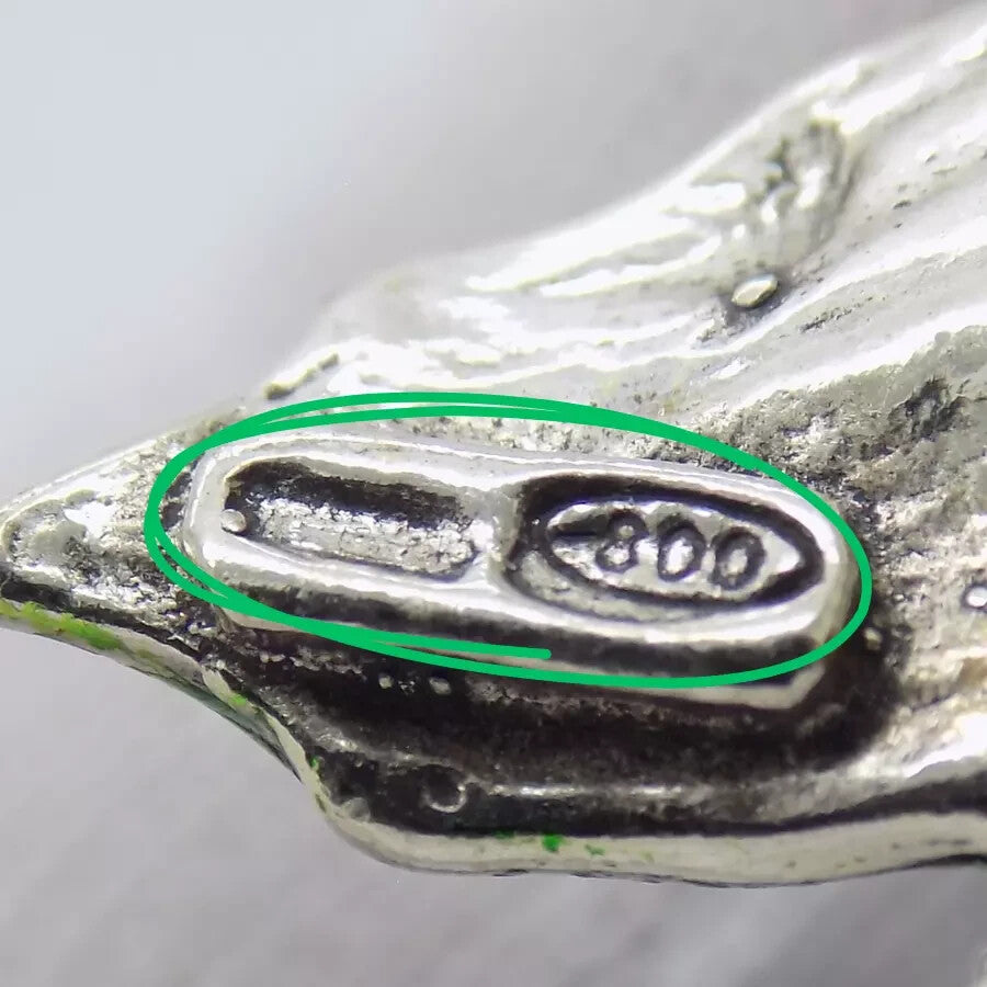 Vintage Italian Handmade Genuine Silver .800 Christmas Poinsettia Candle Holder