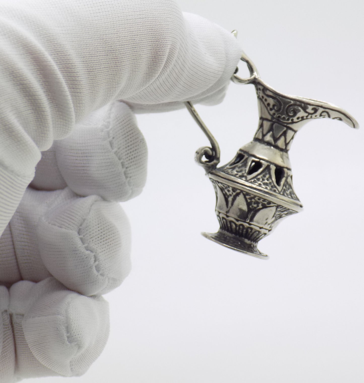 Vintage Italian Handmade Genuine Silver Elixir Bottle Carafe Dollhouse Miniature