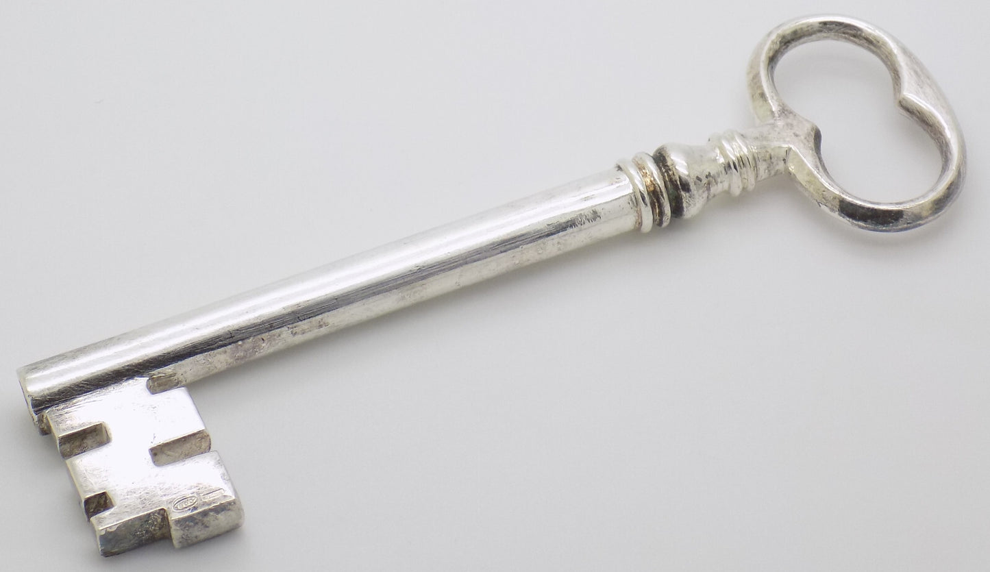 Vintage Italian Handmade Genuine Silver 800 Heavy & Big Gate Key Figurine Statue