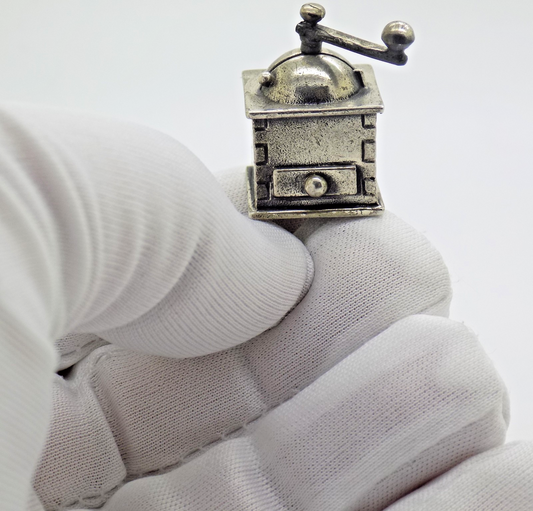 Vintage Italian Handmade Silver Raspini Brand Grinder Dollhouse Miniature Gift