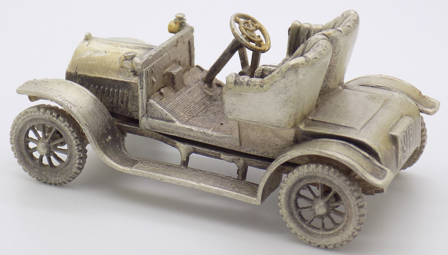 Vintage Italian Silver 800 Opel Coupe 1909 Figurine Handcrafted 1960s 1970s