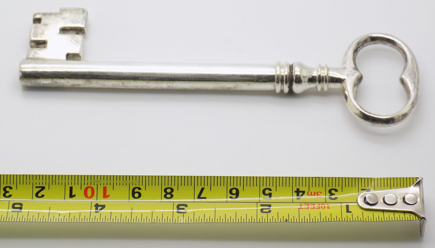 Vintage Italian Handmade Genuine Silver 800 Heavy & Big Gate Key Figurine Statue