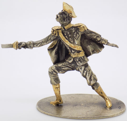 Vintage Italian Handmade Genuine Silver and Brass Commedia dell'Arte Figurine