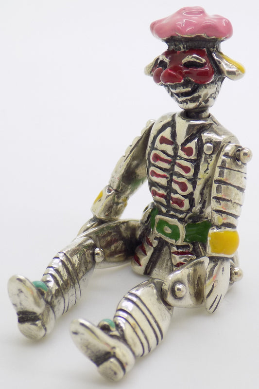Vintage Italian Handmade Genuine Silver 800 Marionette Commedia dell'Arte Puppet