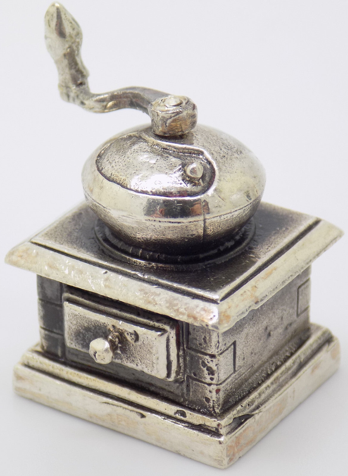 Vintage Italian Handmade Genuine Silver Raspini Grinder Dollhouse Miniature