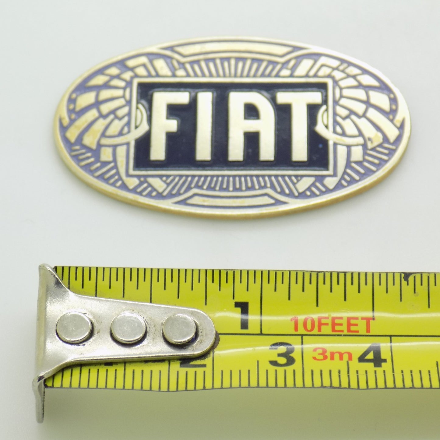 Vintage Italian Handmade Silver FIAT Car Logo Rare Plaque 800 Milan 1940s 1950s