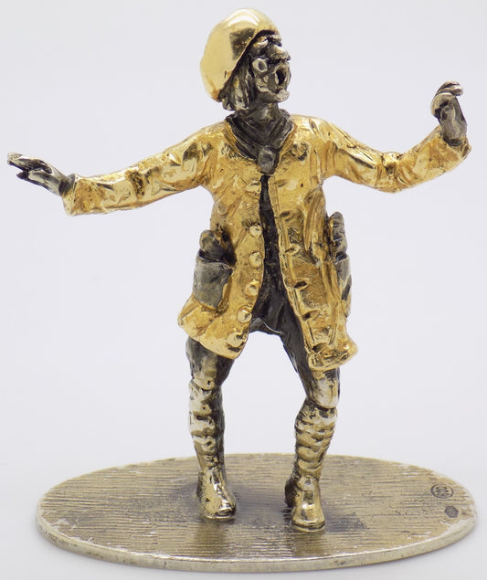 Vintage Italian Handmade Genuine Silver Stenterello Commedia dell’Arte Figurine