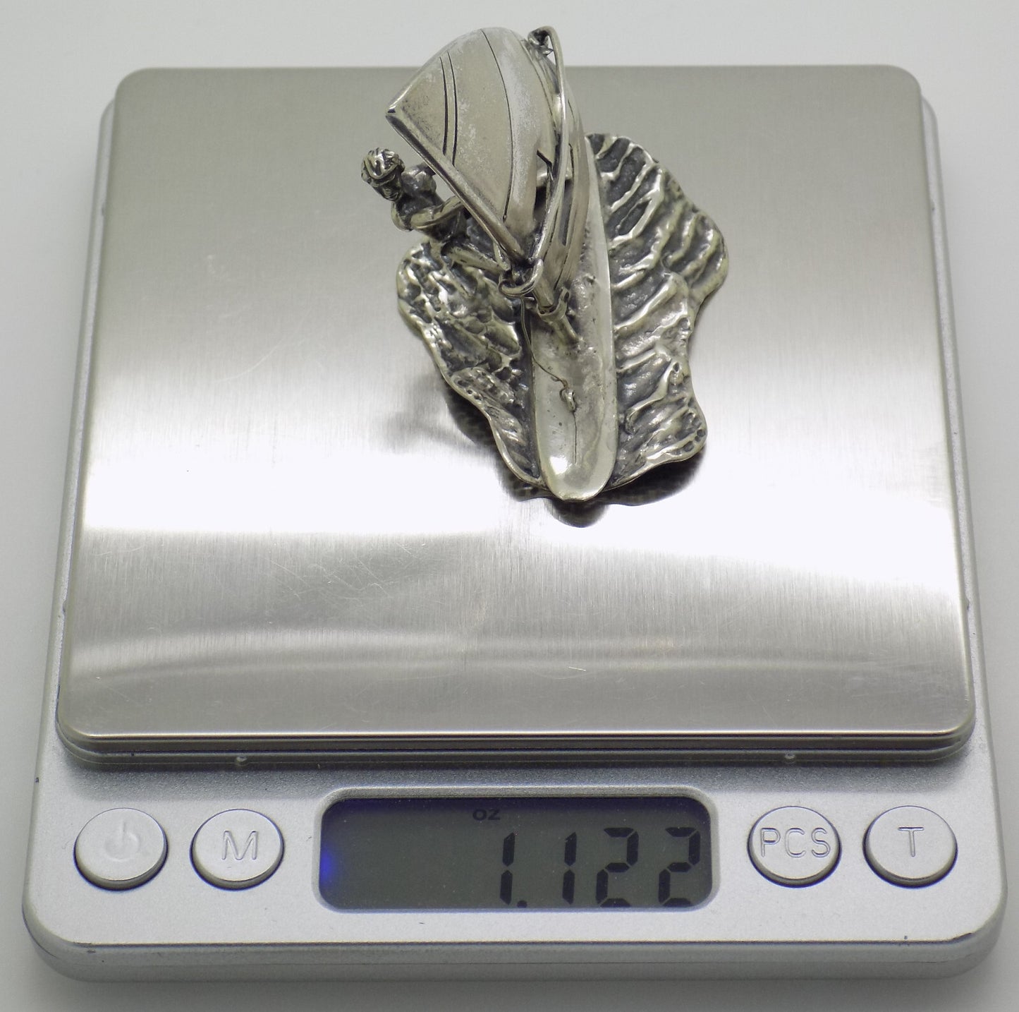 Vintage Italian Handmade Sterling Silver 925 Windsurf & Wave Detailed Figurine
