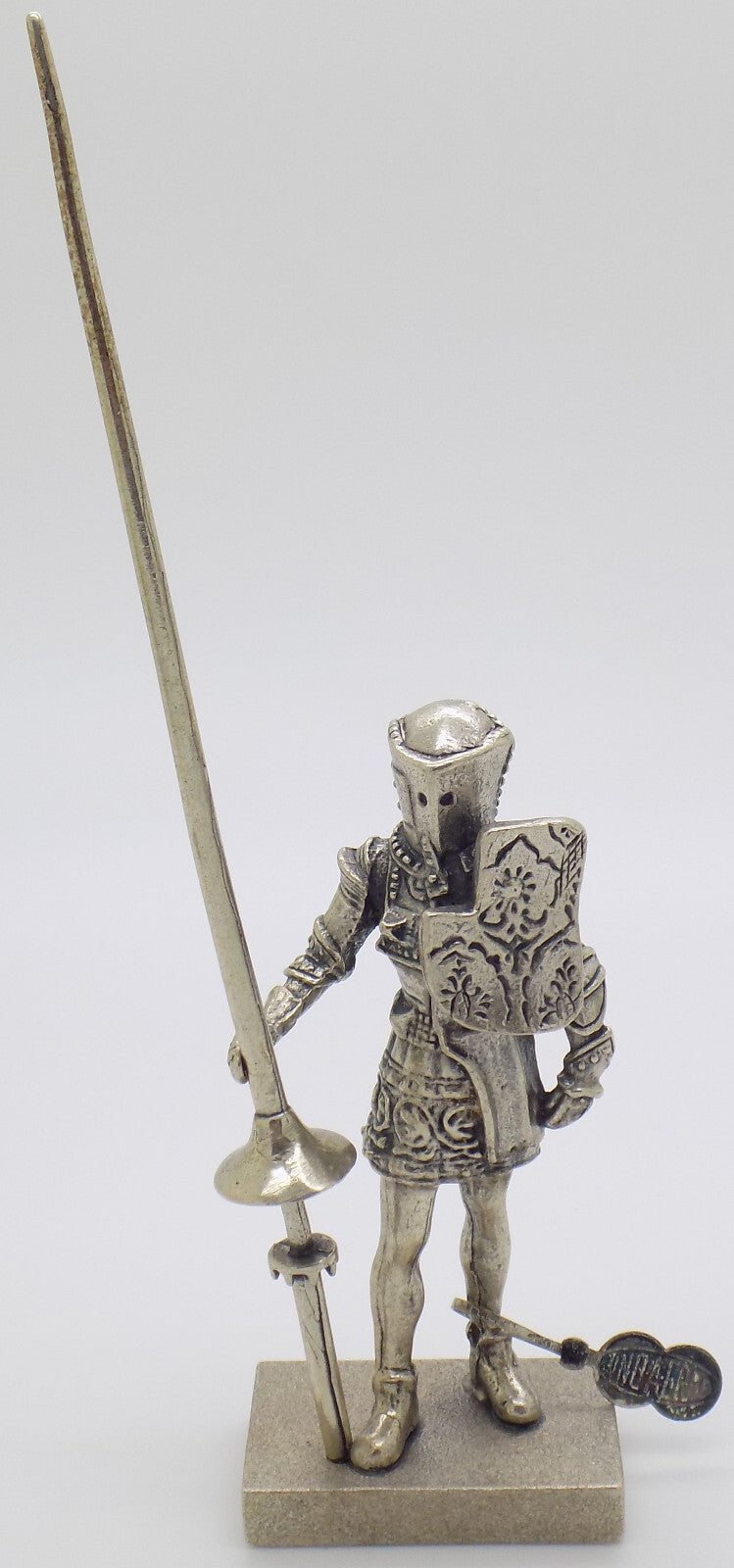 Vintage Italian Handmade Genuine Silver Rare Medieval Knight UNO-A-ERRE Figurine