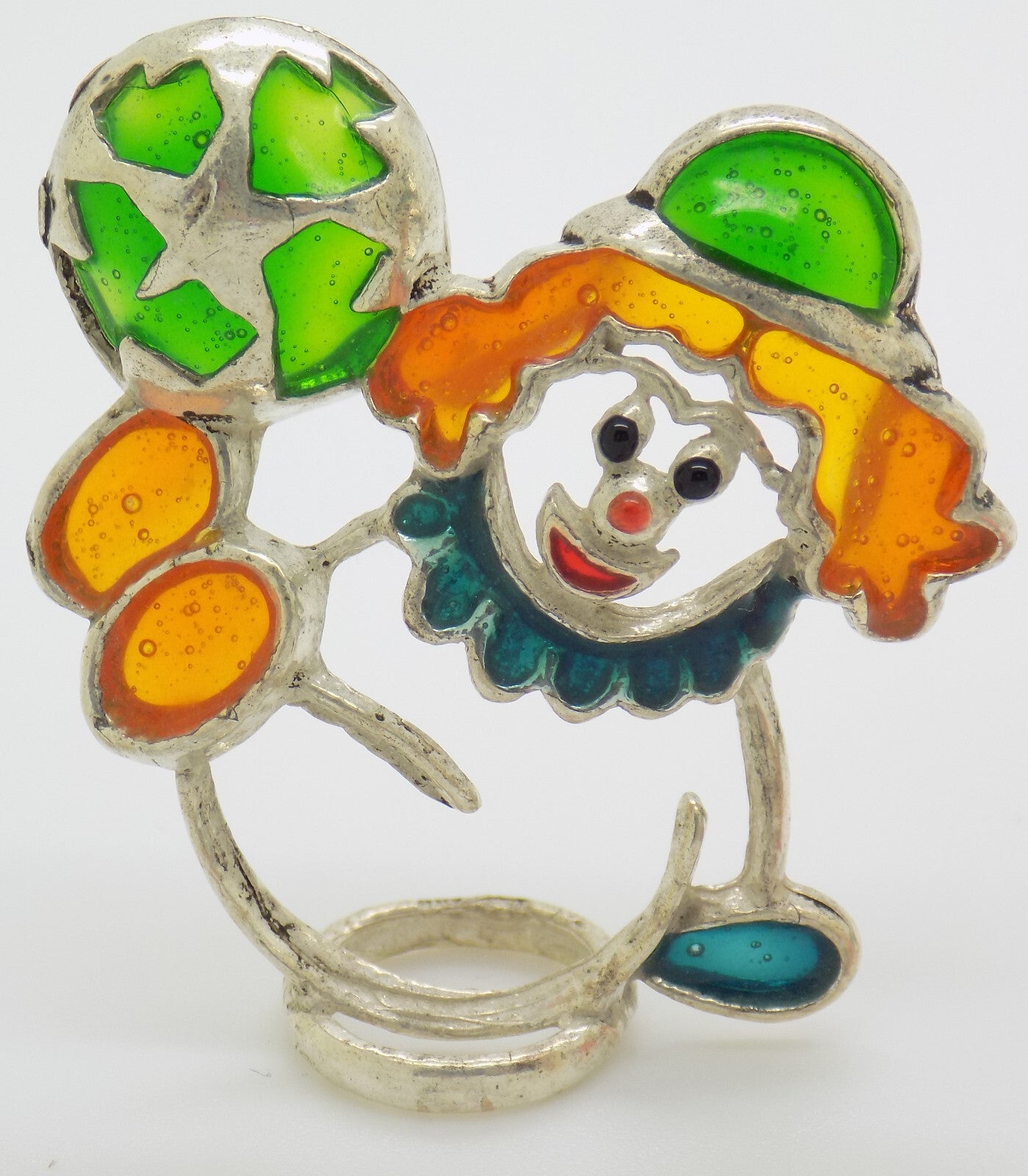 Vintage Italian Handmade Genuine Silver .800 Clown Themed Figurines Miniatures