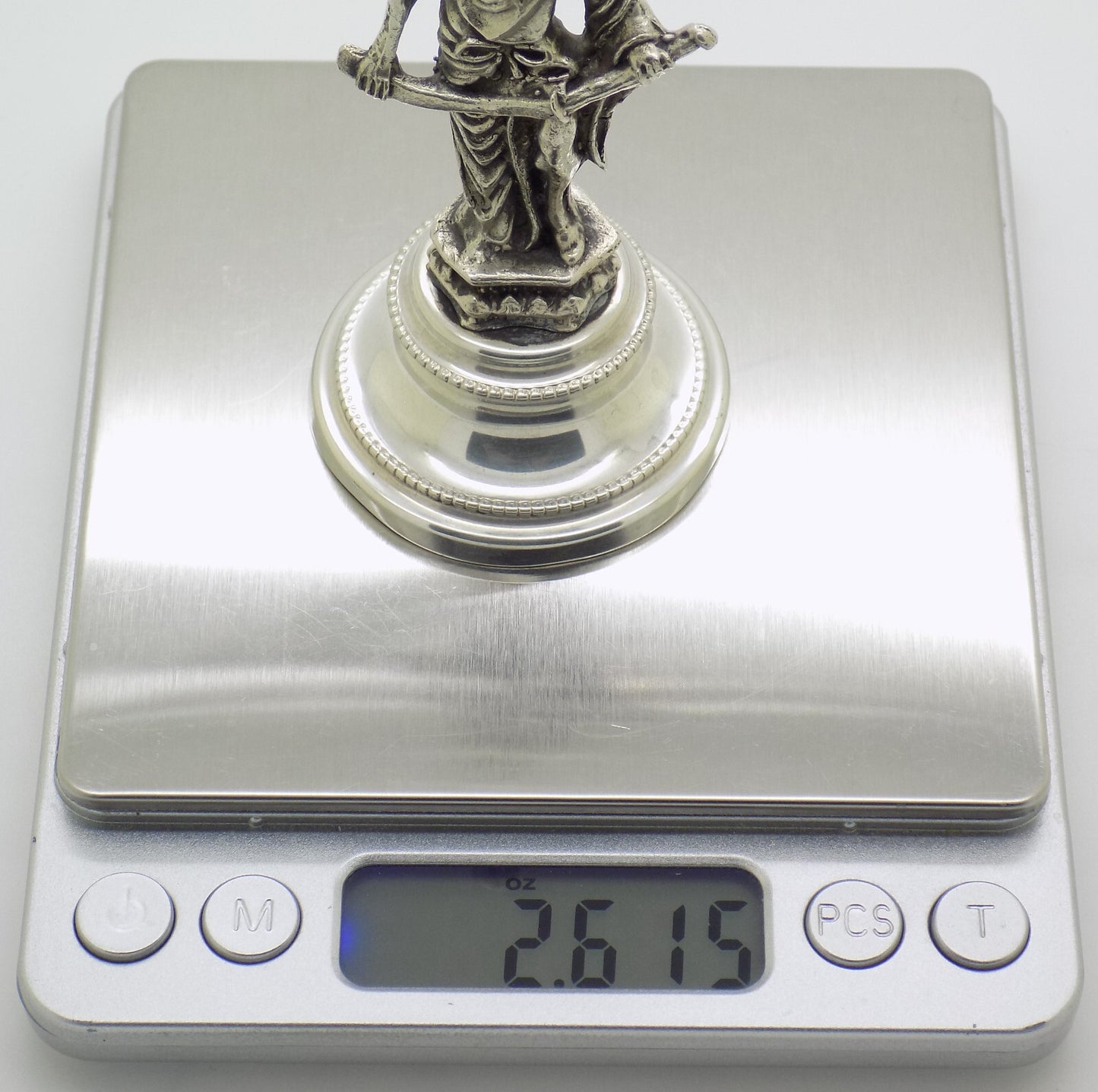 Vintage Italian Handmade Genuine Silver Sword-Wielding Chinese Immortal Figurine