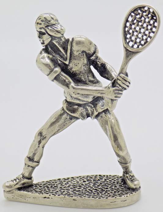 Vintage Italian Handmade Genuine Silver .800 RARE & Large Tennis Player Figurine