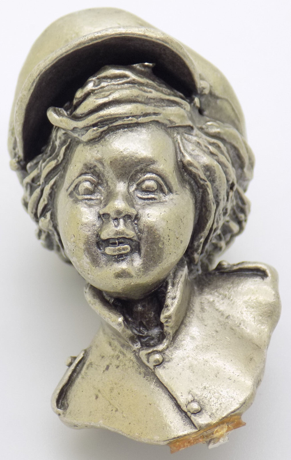 Vintage Handmade Italy Silver 800 UNO-A-ERRE Boy Upper Body Solid Figurine