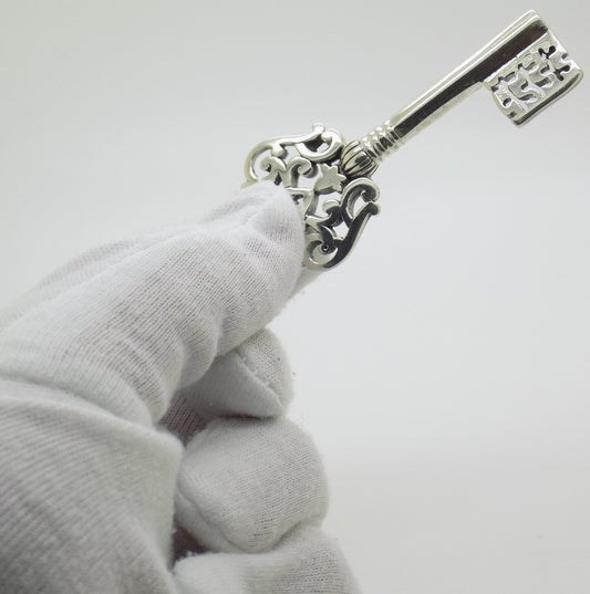 Vintage Italian Genuine Sterling Silver 925 Masini Brand Florentine Solid Key