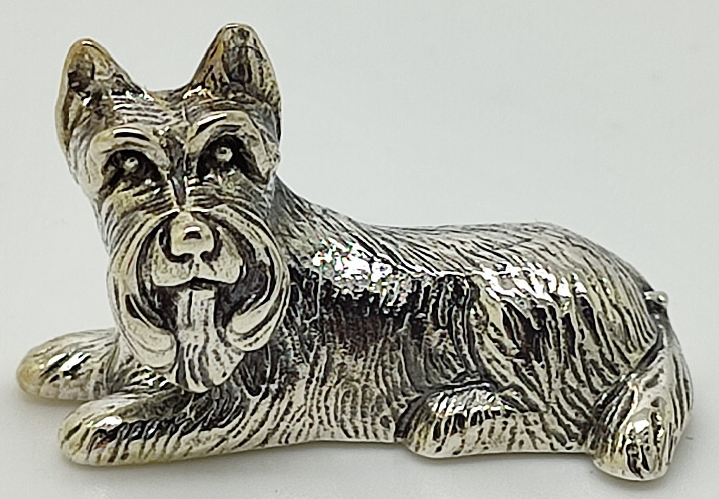 Sterling Silver 925 Victoria Era Style Scottish Terrier Dog Figurine w/t Box