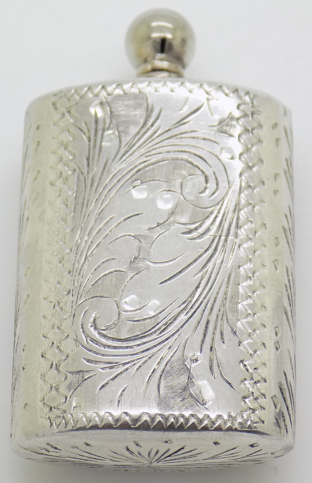 Vintage Italian Handmade Genuine Silver .800 Chiseled Perfume Purse Bottle