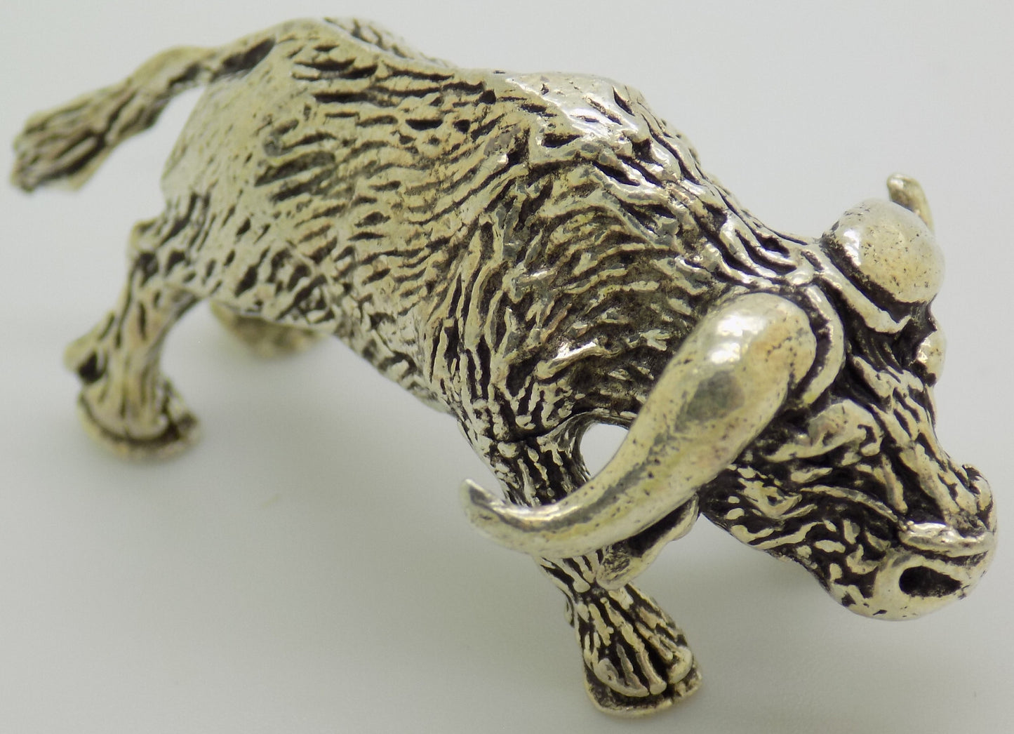 Vintage Italian Silver Bison Figurine 800 Fine Handmade Italy 1970s Animal Art