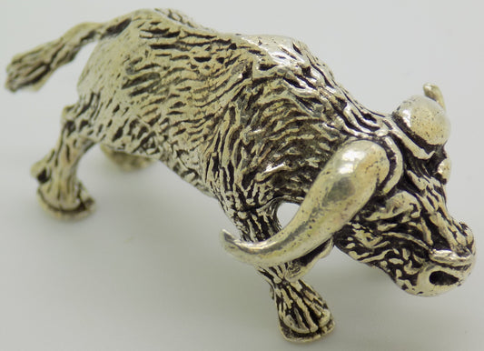 Vintage Italian Silver Bison Figurine 800 Fine Handmade Italy 1970s Animal Art