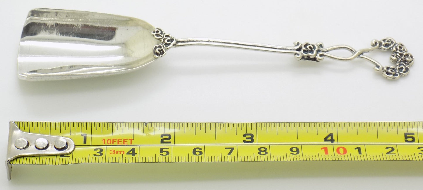 Vintage Italian Silver 800 Sugar Spoon Flower Design Gemini Arezzo Tuscany