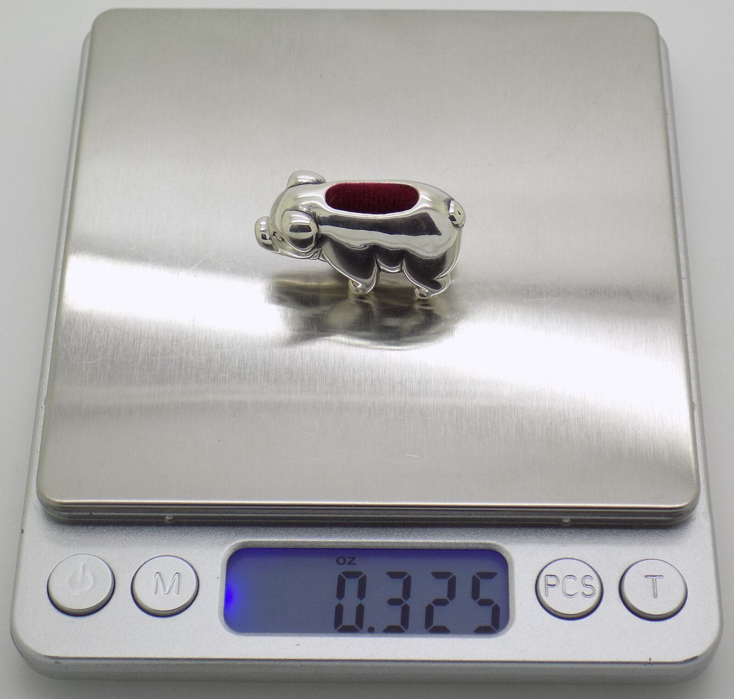 Sterling Silver 925 Victoria Era Style Piggy Pig Pin Cushion Figurine w/t Box