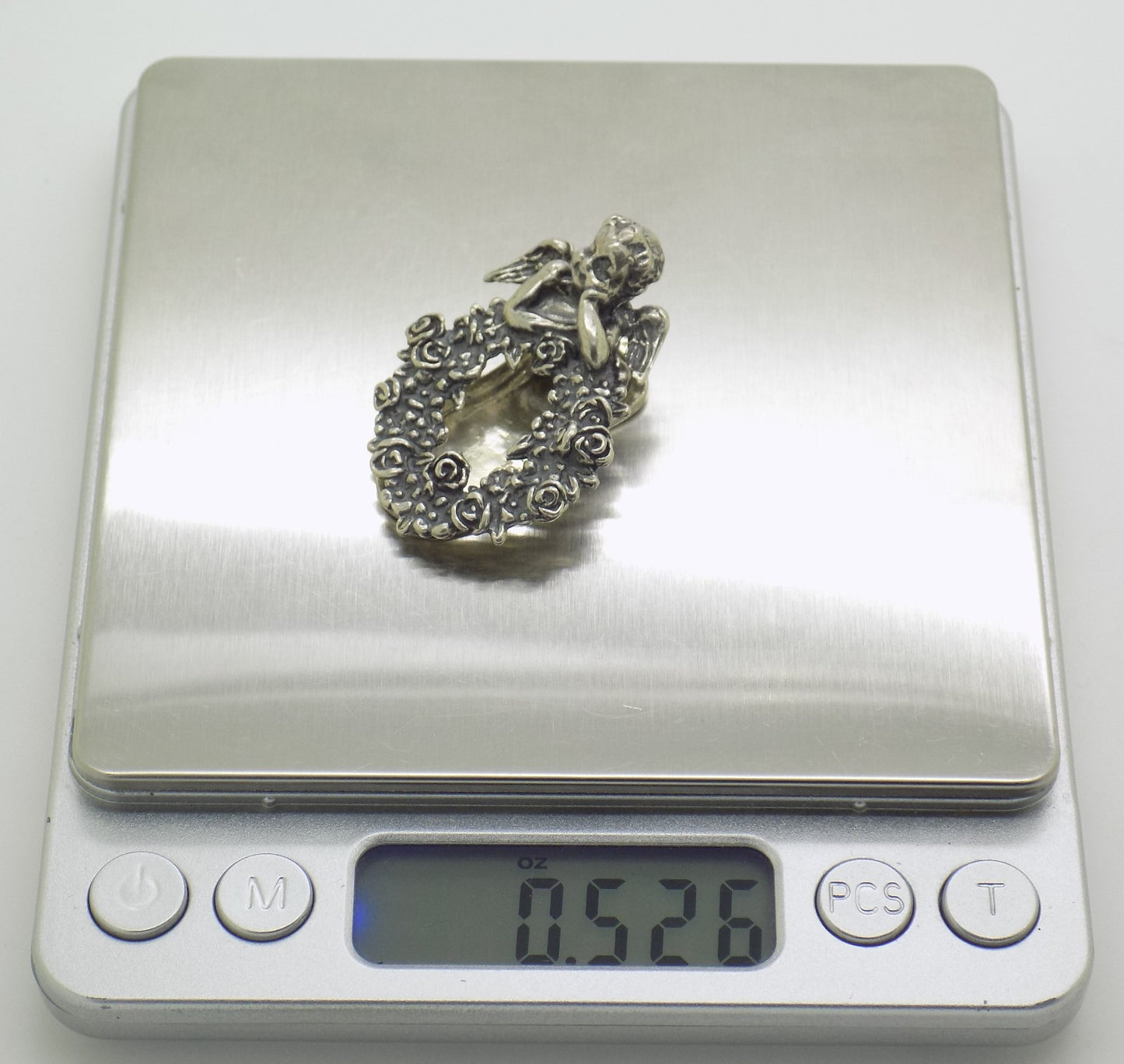 Vintage Italian Handmade Genuine Silver 800 Angel Note Clip Arezzo Tuscany