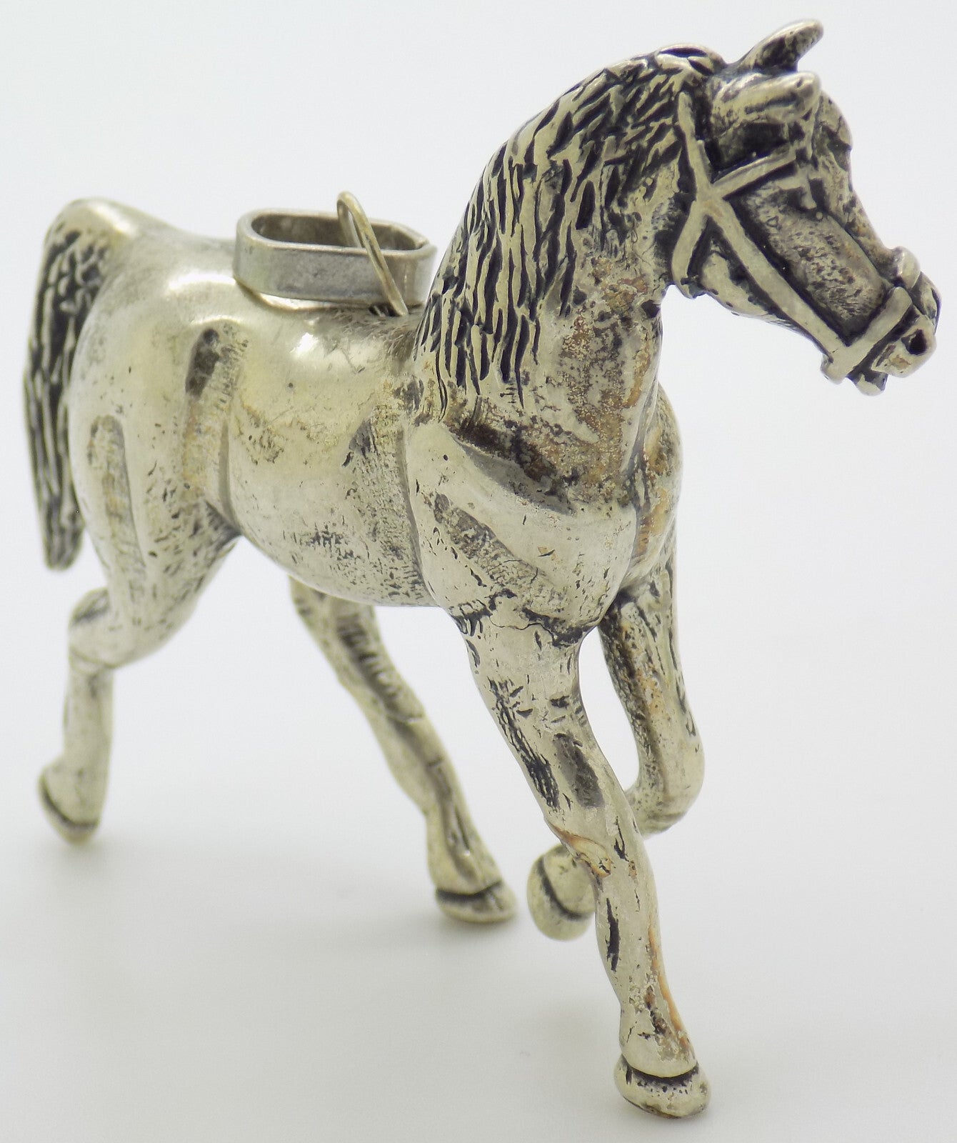 Large Vintage Italian Sterling Silver Horse Pendant Figurine 925 Udine 1970s