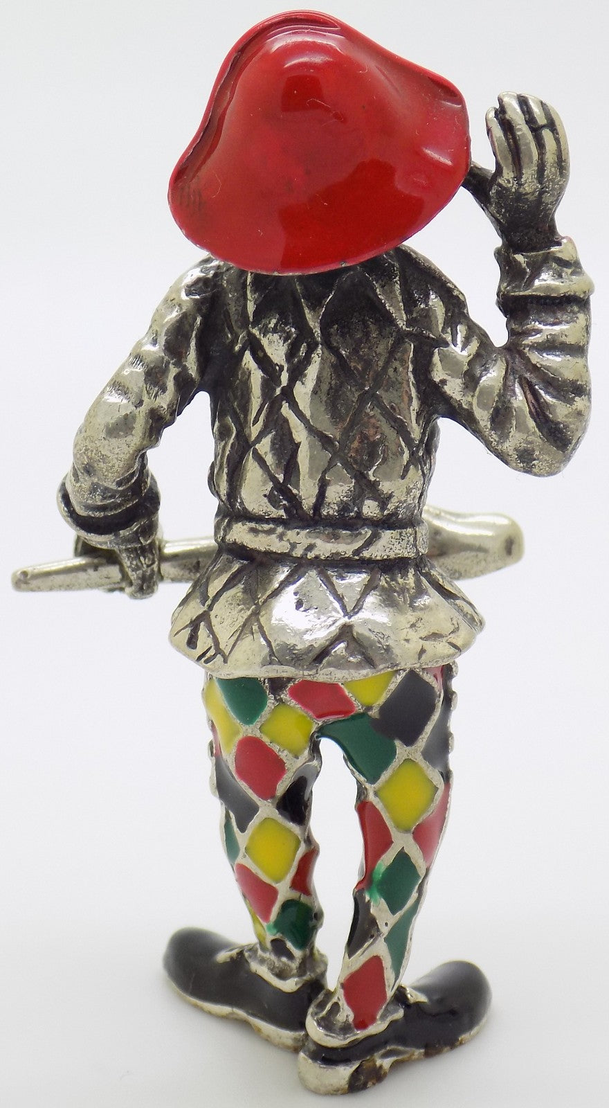 Vintage Italian Sterling Silver 925 Harlequin Angini Figurine Commedia dell'Arte