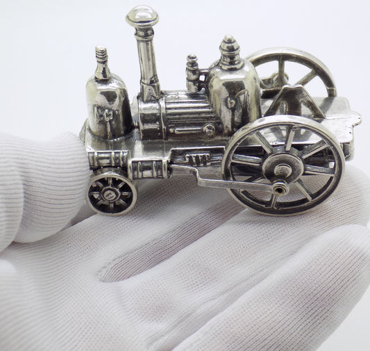 Vintage Italian Handmade Genuine Silver 1840 Hooge Steamer LARGE Train Figurine