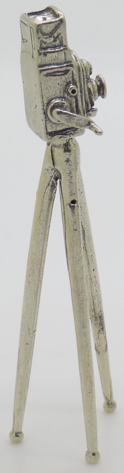 Vintage Handmade Italian Silver 800 Tripod Camera Figurine Dollhouse Miniature