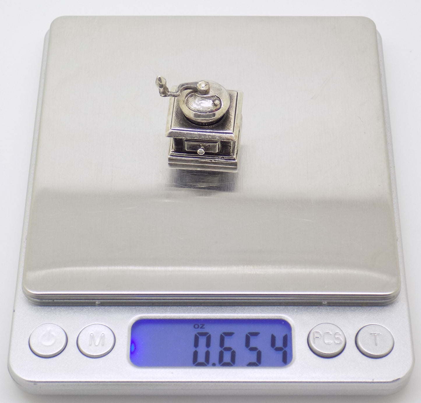 Vintage Italian Handmade Genuine Silver Raspini Grinder Dollhouse Miniature