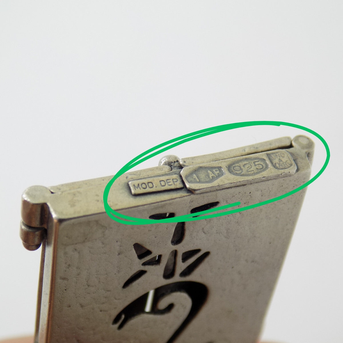 Vintage Italian Handmade Sterling Silver 925 UNO-a-ERRE Newborn Photo Keychain