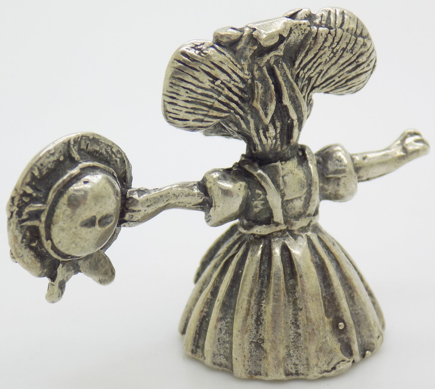 Vintage Italian Handmade Silver 800 RARE Country Cartoon Mouse Figurine Miniatur