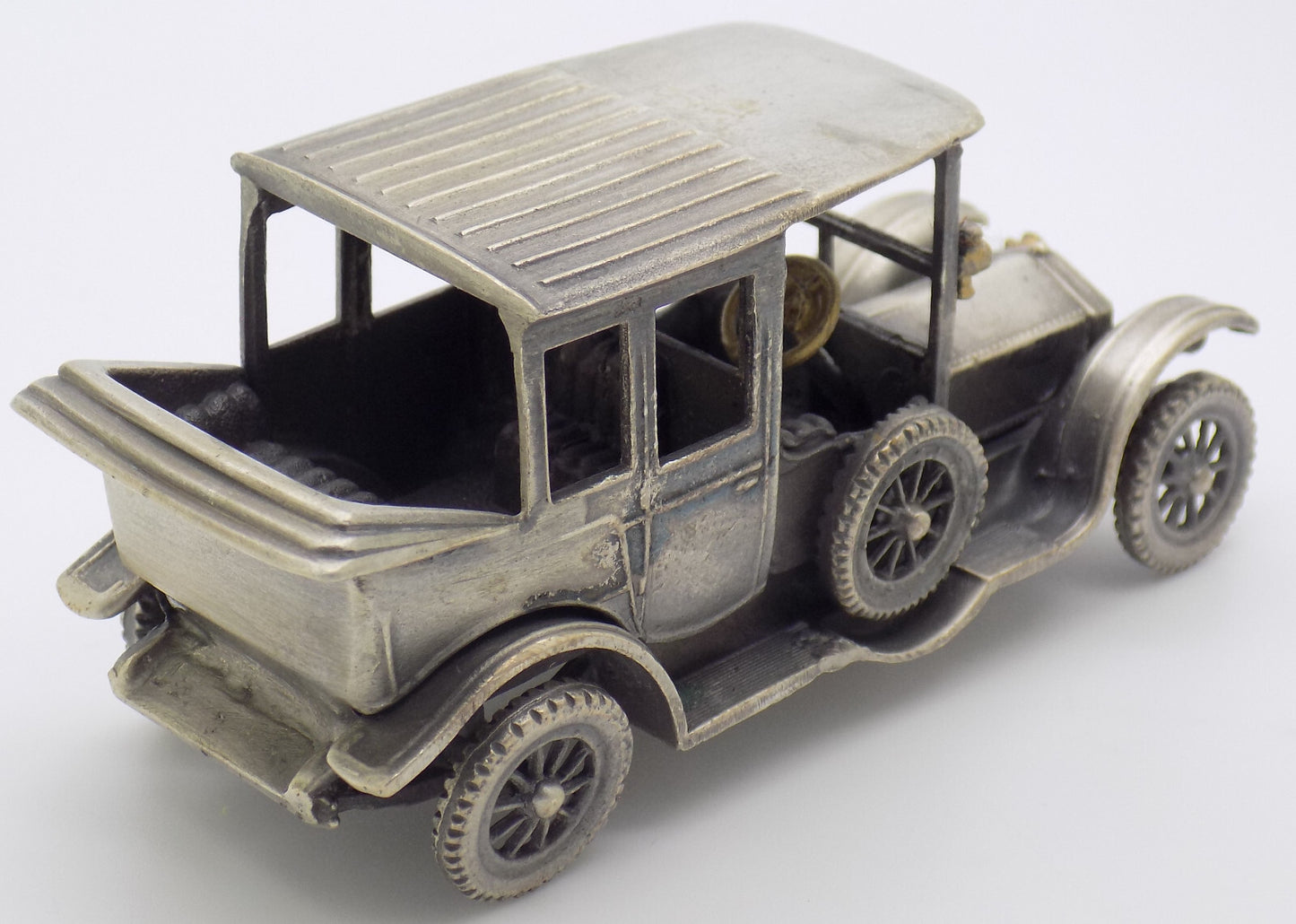 Vintage Italian Silver Rolls-Royce 1912 Car Rare Figurine 1970s 1980s, 144g