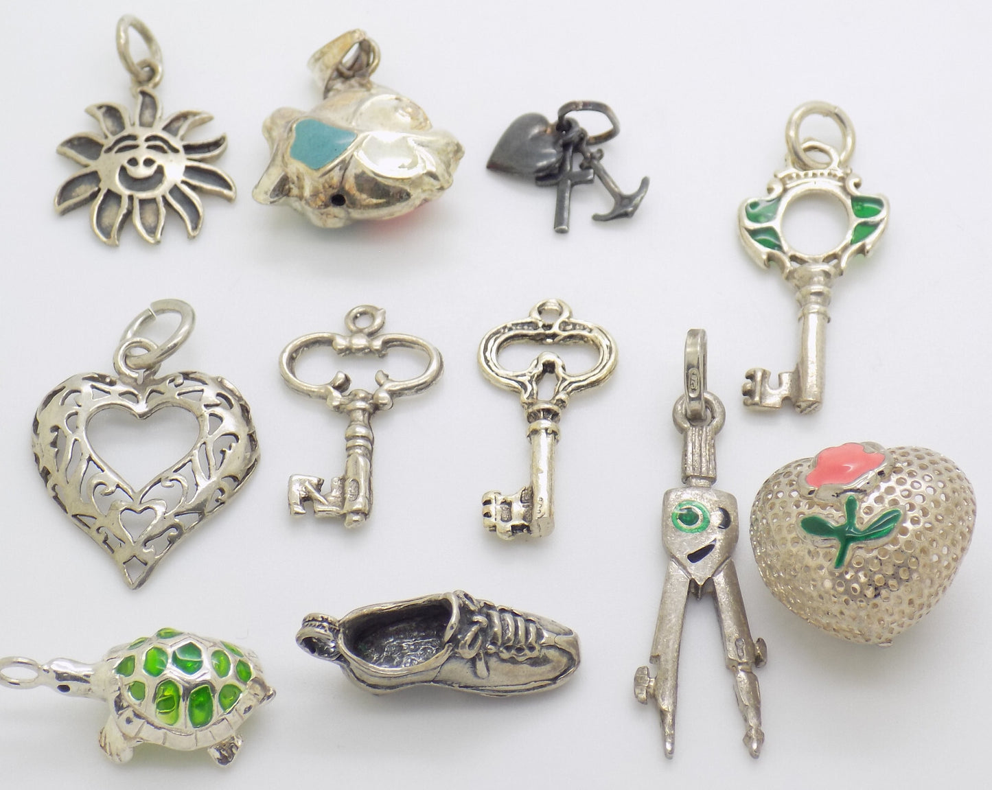 11 x Vintage Italian Handmade Genuine Silver 925/800 Pendant Collection JOB LOT