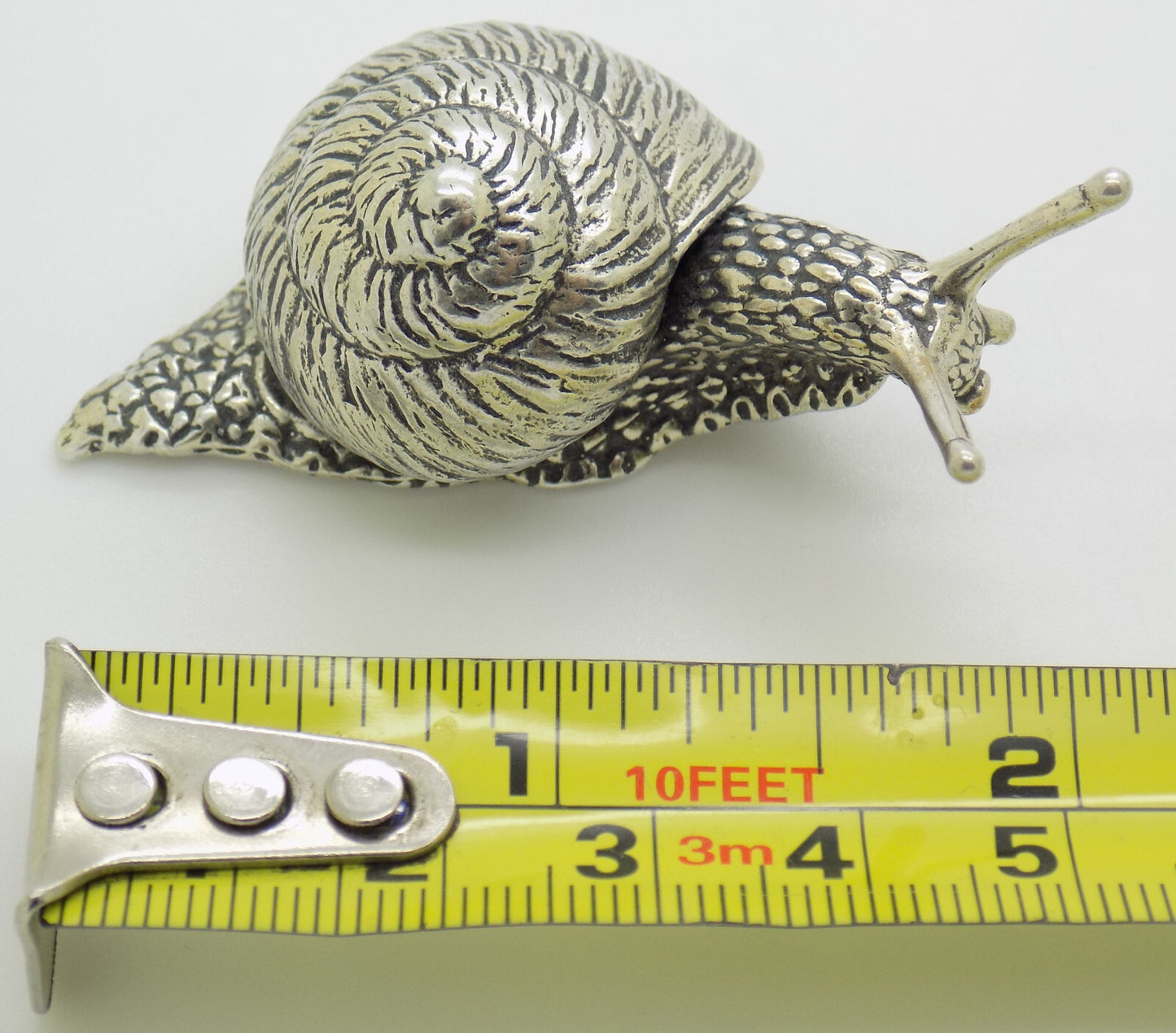 Vintage Italian 800 Silver REAL LIFE Size Snail Figurine Varese Detailed 1980s