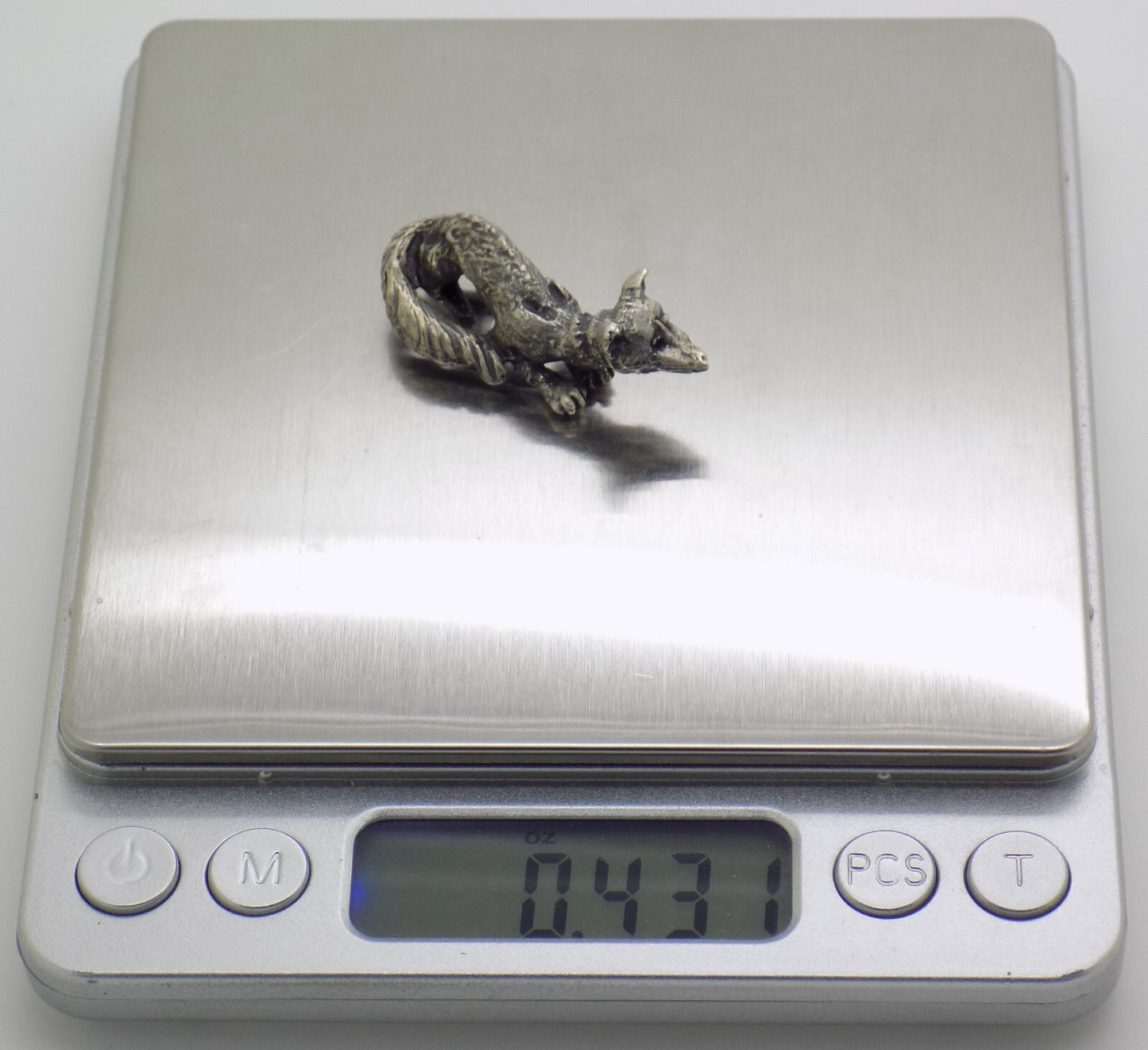Vintage Italian Handmade Genuine Silver .800 Weasel Rare Figurine Miniature