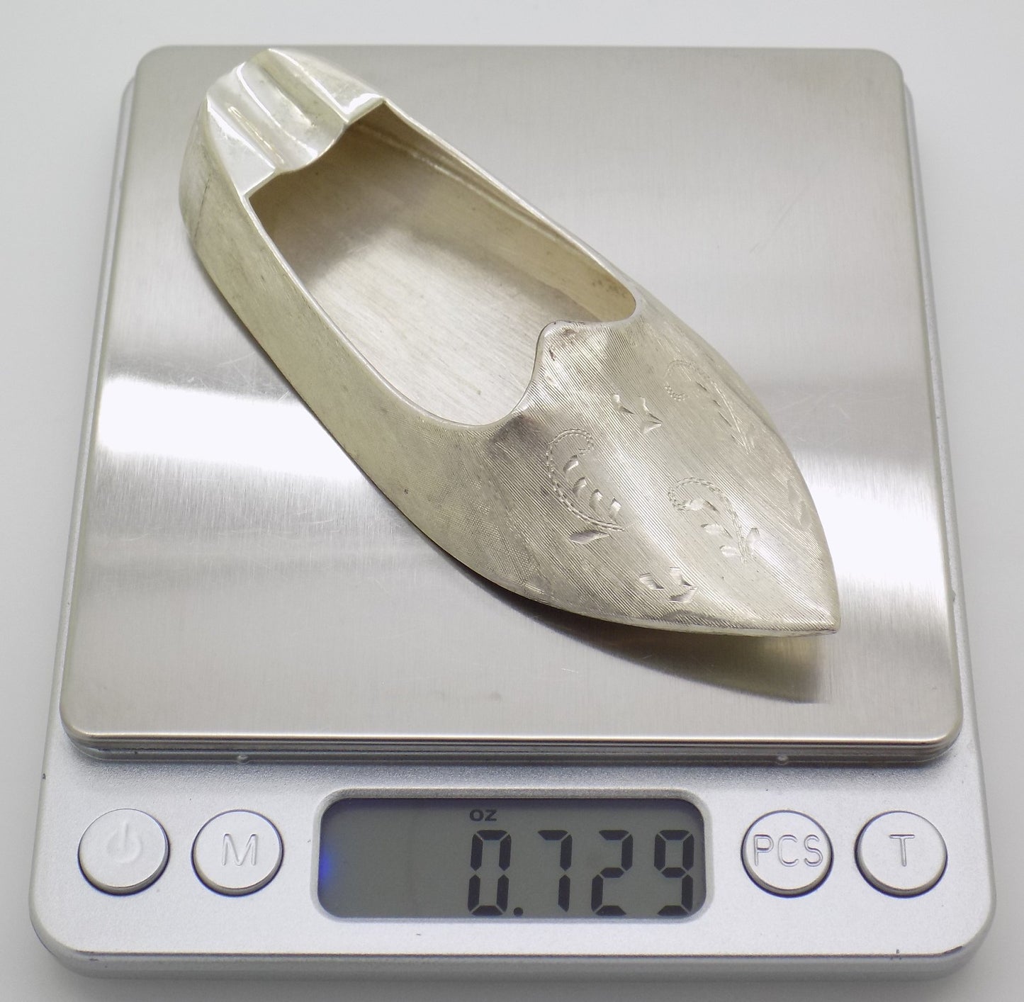 Vintage Italian Silver Ashtray Renaissance Shoe 1950s 1960s Handcrafted