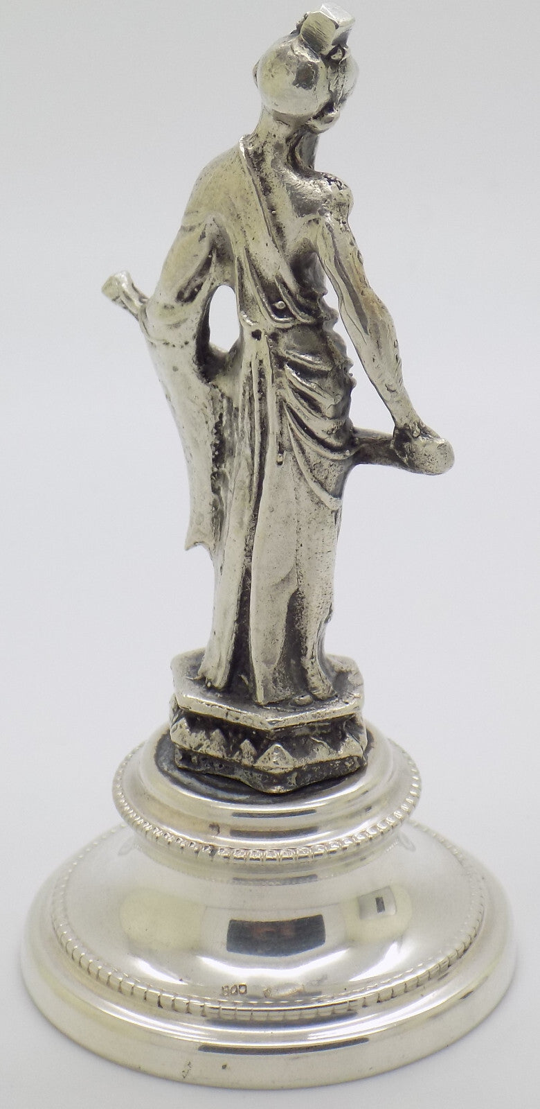 Vintage Italian Handmade Genuine Silver Sword-Wielding Chinese Immortal Figurine