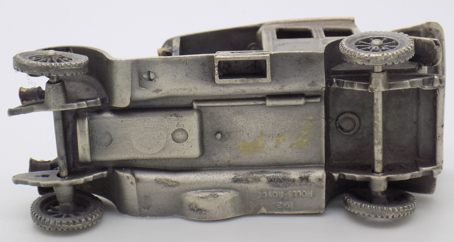 Vintage Italian Silver Rolls-Royce 1912 Car Rare Figurine 1970s 1980s, 144g